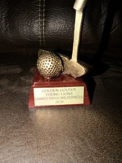 The Golden Golfer trophy — Young Lions 2026